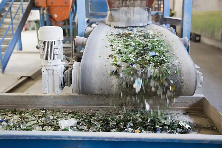 Glass recycling plant